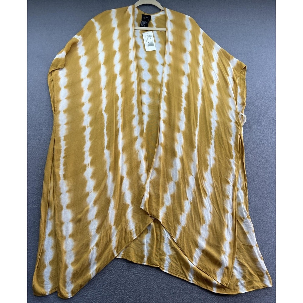 Press Kimono Women's One Size Yellow White Lillian Tie Dye Evereve Open Frnt NWT